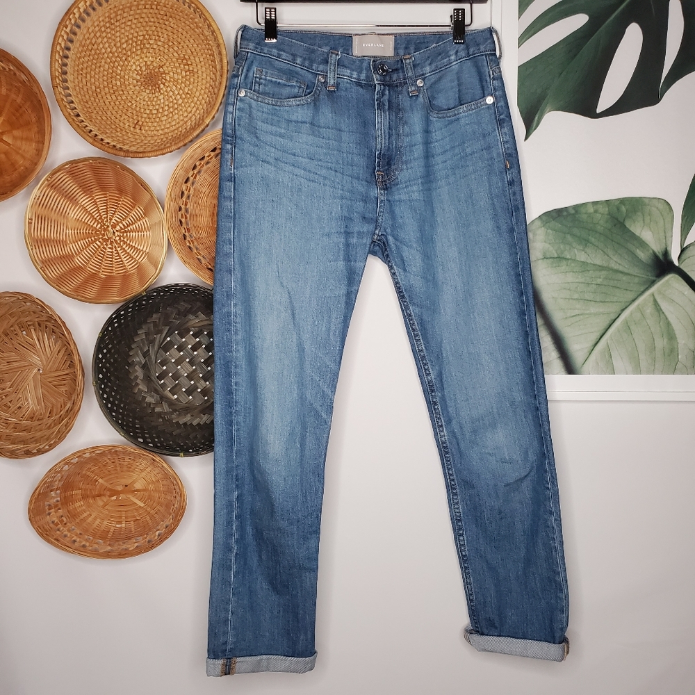 Everlane Boyfriend Jeans Relaxed Medium Wash Blue